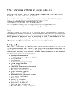 hands-on / workshop template