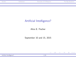 Artificial Intelligence?
