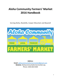 Aloha Community Farmers` Market 2016 Handbook