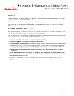 Set Agency Preferences and Manage Users