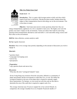 Eco Points Score Card Grade level