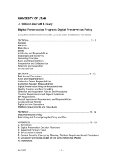 Digital Preservation Policy - Marriott Library