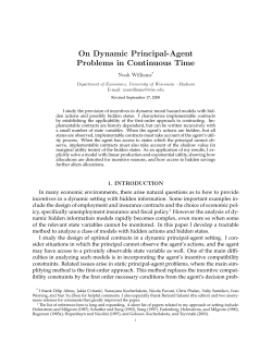 On Dynamic Principal-Agent Problems in Continuous Time