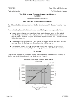 The Risk to New Orleans - Present and Future