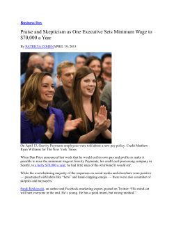 Dan Price and the 70K minimum wage