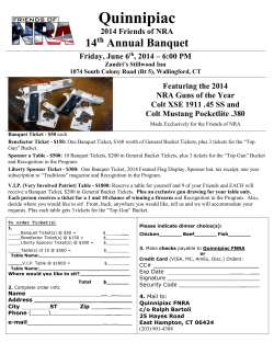 Quinnipiac 2014 Friends of NRA 14th Annual Banquet Friday, June