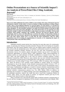 Online presentations as a source of scientific impact?