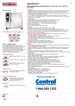Rational Self Cooking Center 102 G Spec Sheet