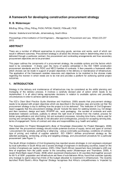 A framework for developing construction procurement strategy