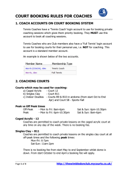 court booking rules for coaches - The Wimbledon Club