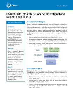 OSIsoft Data Integrators Connect Operational and Business