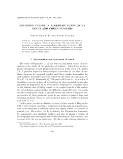 (1995) BOUNDING CURVES IN ALGEBRAIC SURFACES BY