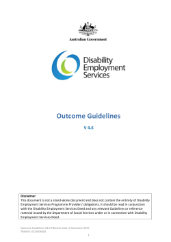 Outcome Guidelines - Department of Social Services