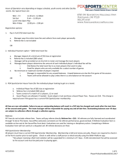 PDX SportsCenter Policy and Procedure Handbook