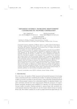 METABOLIC SYNERGY: INCREASING BIOSYNTHETIC