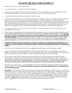 LEAGUE RULES AND CONDUCT