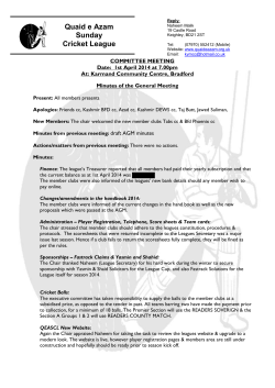 19 March 1998 - Quaid-E-Azam Sunday Cricket League