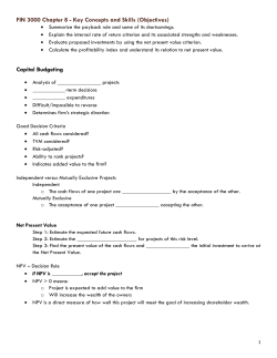 Internal Rate of Return
