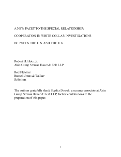 A NEW FACET TO THE SPECIAL RELATIONSHIP: COOPERATION