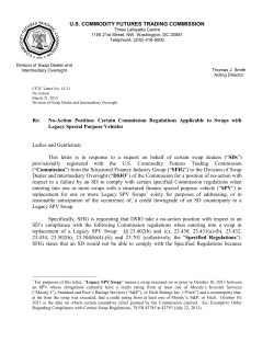 No-Action Position: Certain Commission Regulations