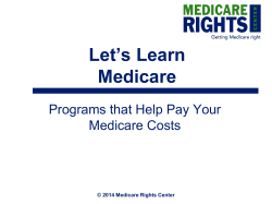 Let`s Learn Medicare - National Council on Aging