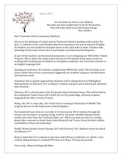Newsletter 2-3-17 - Mill River Schools