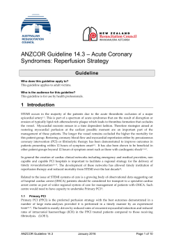 ANZCOR Guideline 14.3 &ndash; Acute Coronary Syndromes: Reperfusion
