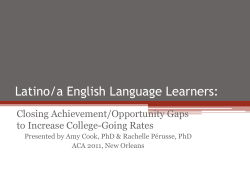 School Counselors and Latino/a English Language Learners