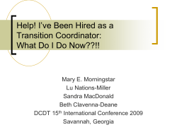 Help! I`ve been hired as a transition coordinator