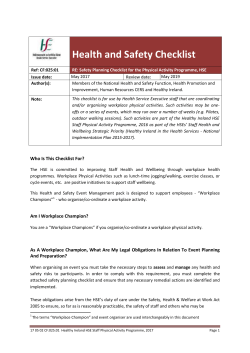 HSE Health and Safety Checklist