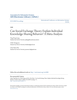 Can Social Exchange Theory Explain Individual Knowledge