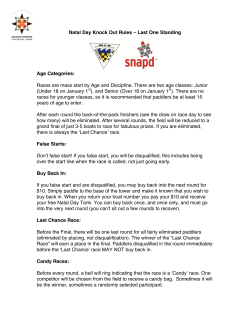 Natal Day Knock Out Rules &ndash; Last One Standing Age Categories