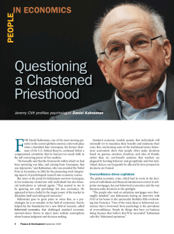 People in Economics Daniel Kahneman