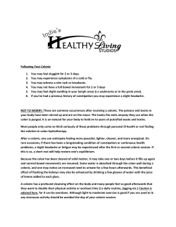 Following Your Colonic - Healthy Living Studios