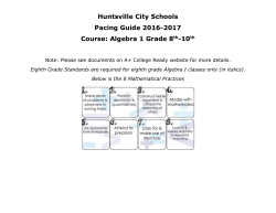 Huntsville City Schools Pacing Guide 2016