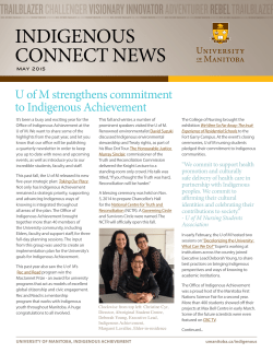 indigenous connect news - University of Manitoba