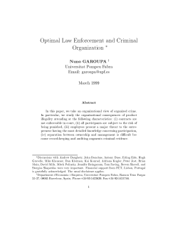 Optimal Law Enforcement and Criminal Organization