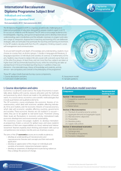 SL Economics - International Baccalaureate