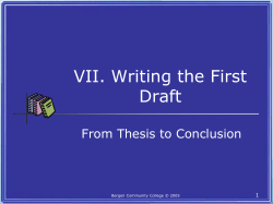 from topic to thesis - Bergen Community College