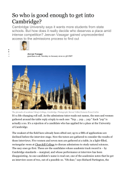 Guardian on Cambridge selection 10 Jan 12