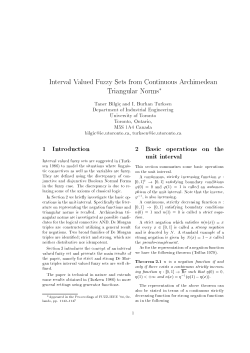 Interval Valued Fuzzy Sets from Continuous Archimedean