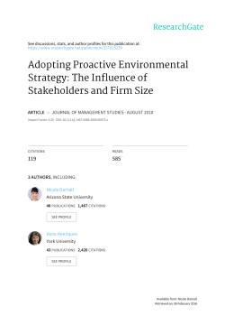 Adopting Proactive Environmental Strategy