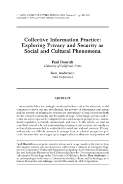 Collective Information Practice: Exploring Privacy and