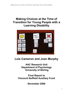 Making choices at time of Transition Final report 2000