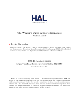 The Winner`s Curse in Sports Economics