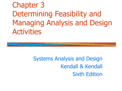 Chapter 3 Determining Feasibility and Managing Analysis and