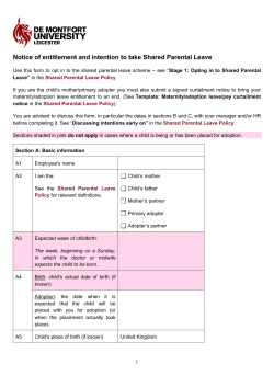 Notice of entitlement Form