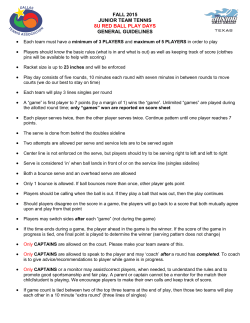 fall 2015 junior team tennis 8u red ball play days general guidelines