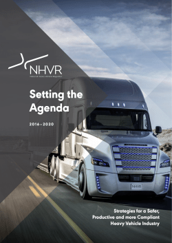 Setting the Agenda - National Heavy Vehicle Regulator