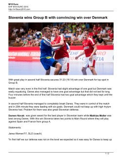 Slovenia wins Group B with convincing win over Denmark